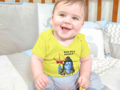 Bum Bum Bhole Mahashivratri Rompers for Baby Boy- FunkyTeesClub
