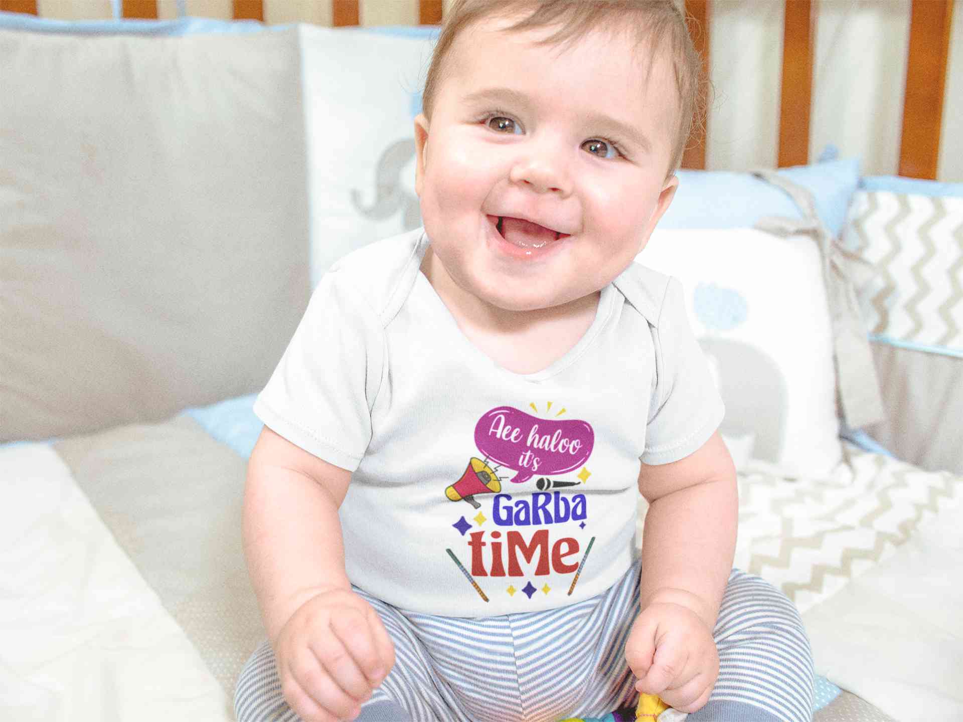 Ae Haloo Its Garba Time Navratri Rompers for Baby Boy- FunkyTeesClub