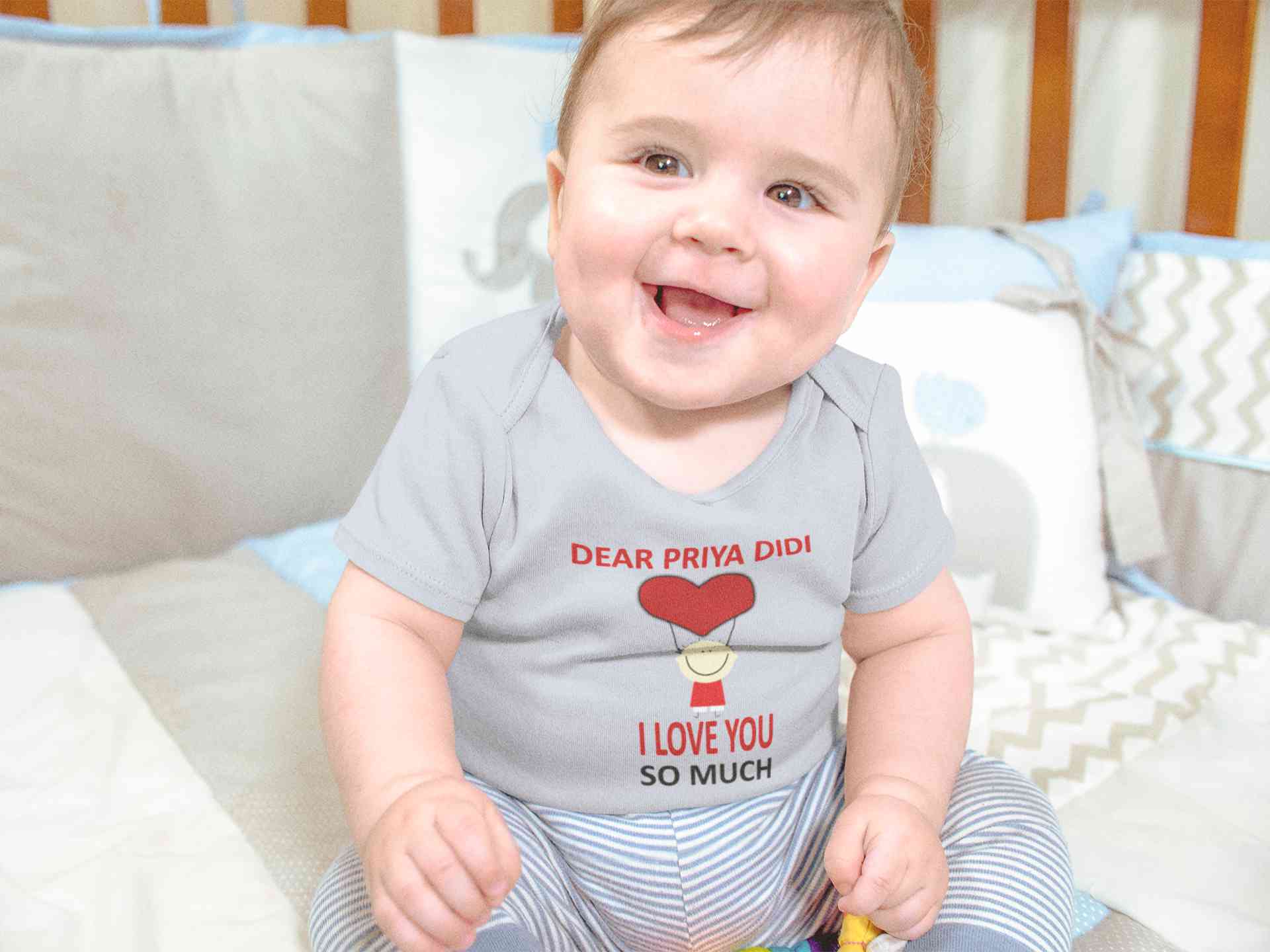 Custom Name I love My Didi So Much Rompers for Baby Boy- FunkyTeesClub