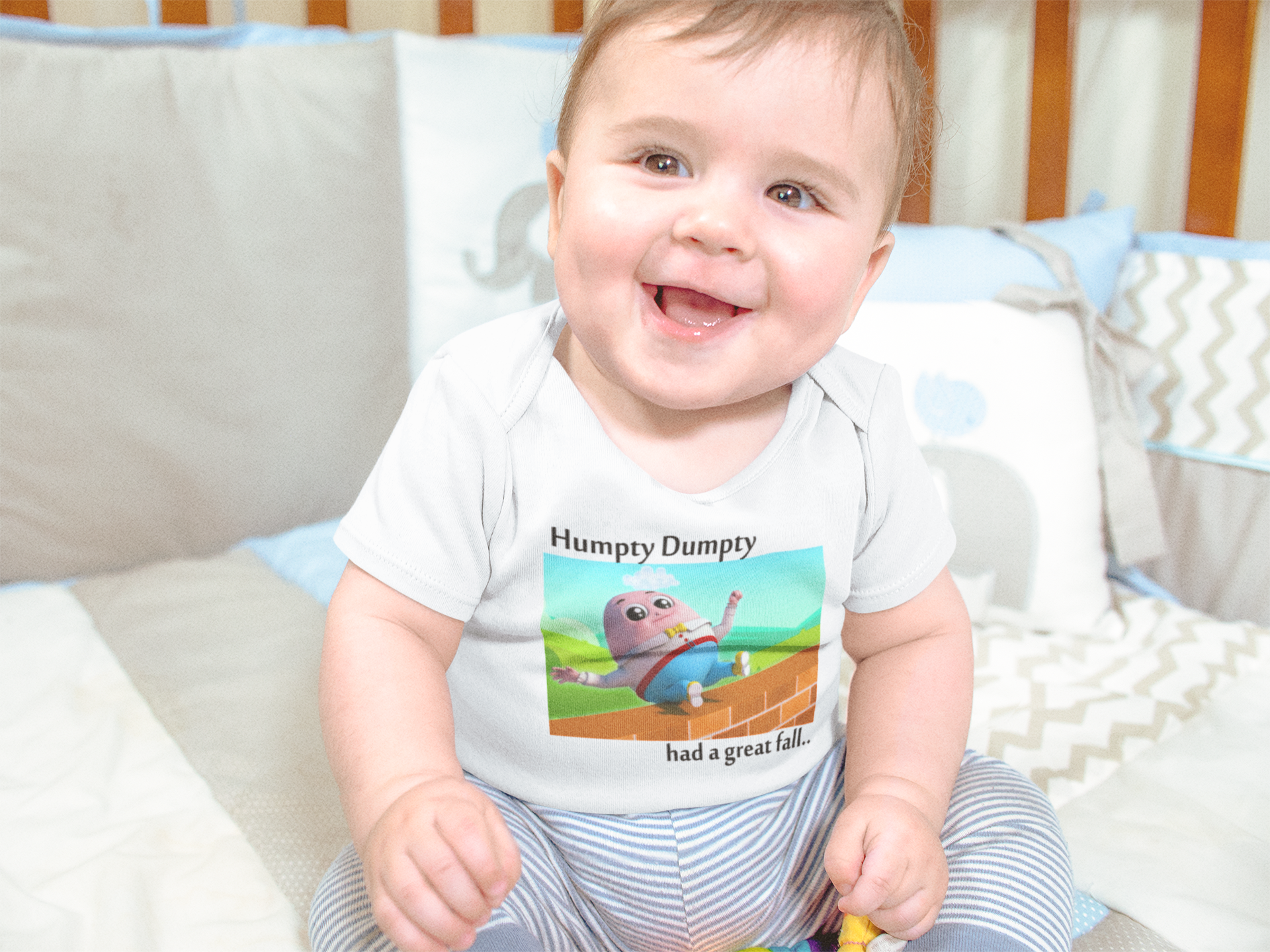 Humpty Dumpty Poem Rompers for Baby Boy- FunkyTeesClub