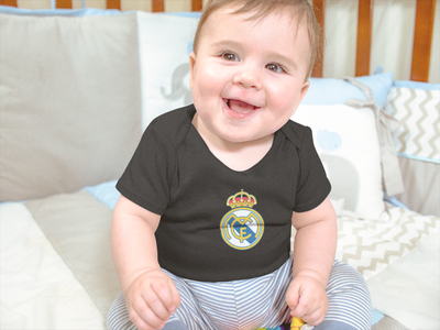Real Madrid Black Rompers for Baby Boy - FunkyTeesClub