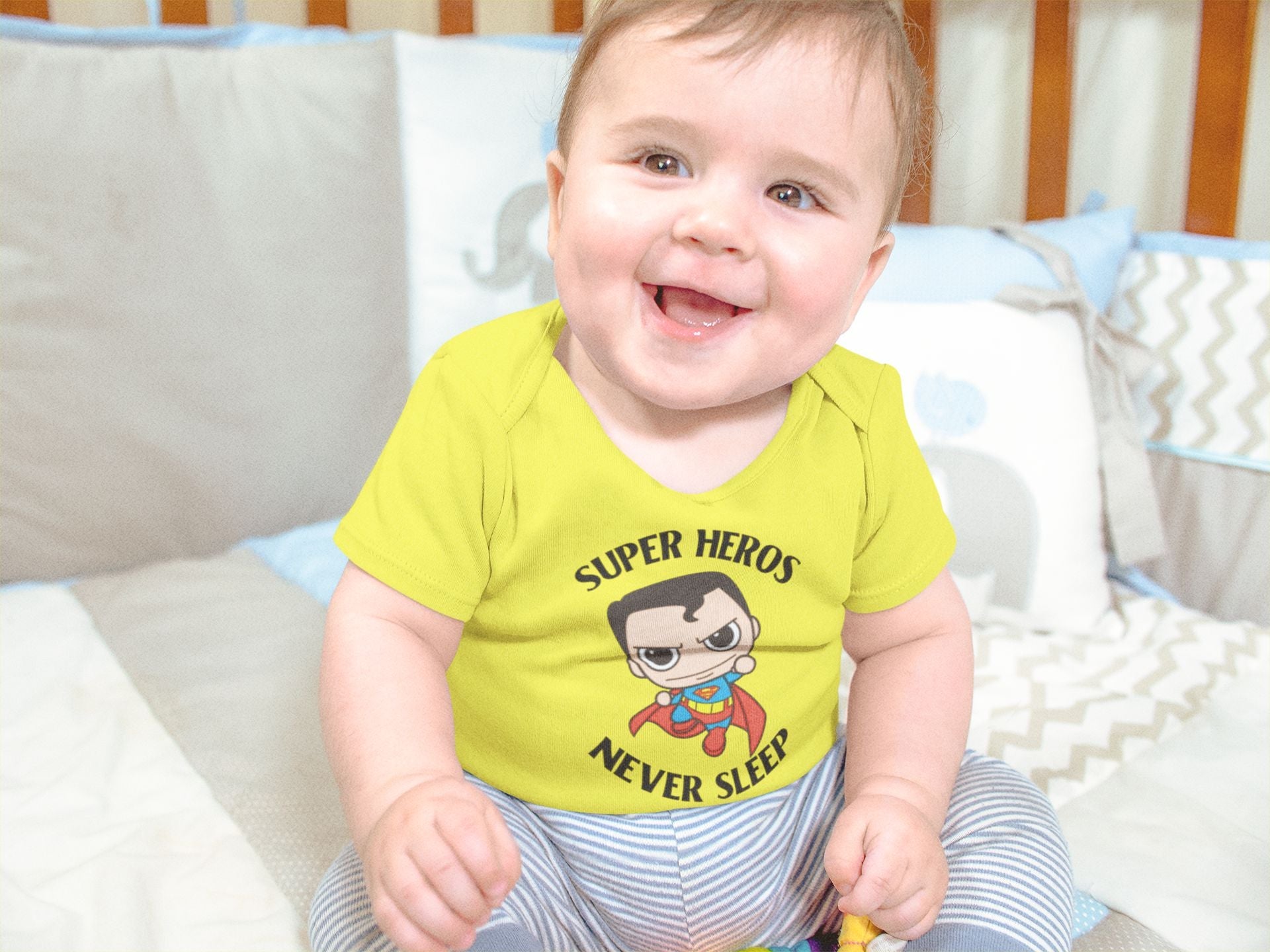 Super Heros Never Sleeps Rompers for Baby Boy- FunkyTeesClub