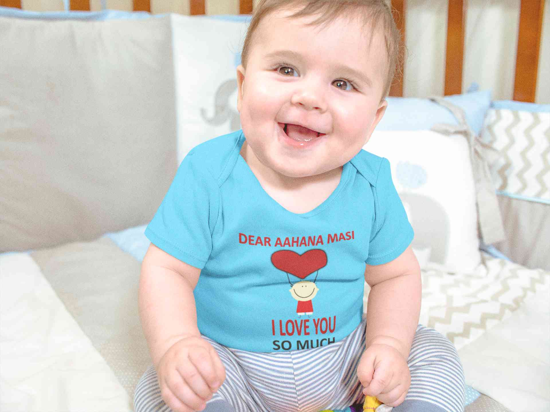Custom Name I love My Masi So Much Rompers for Baby Boy- FunkyTeesClub