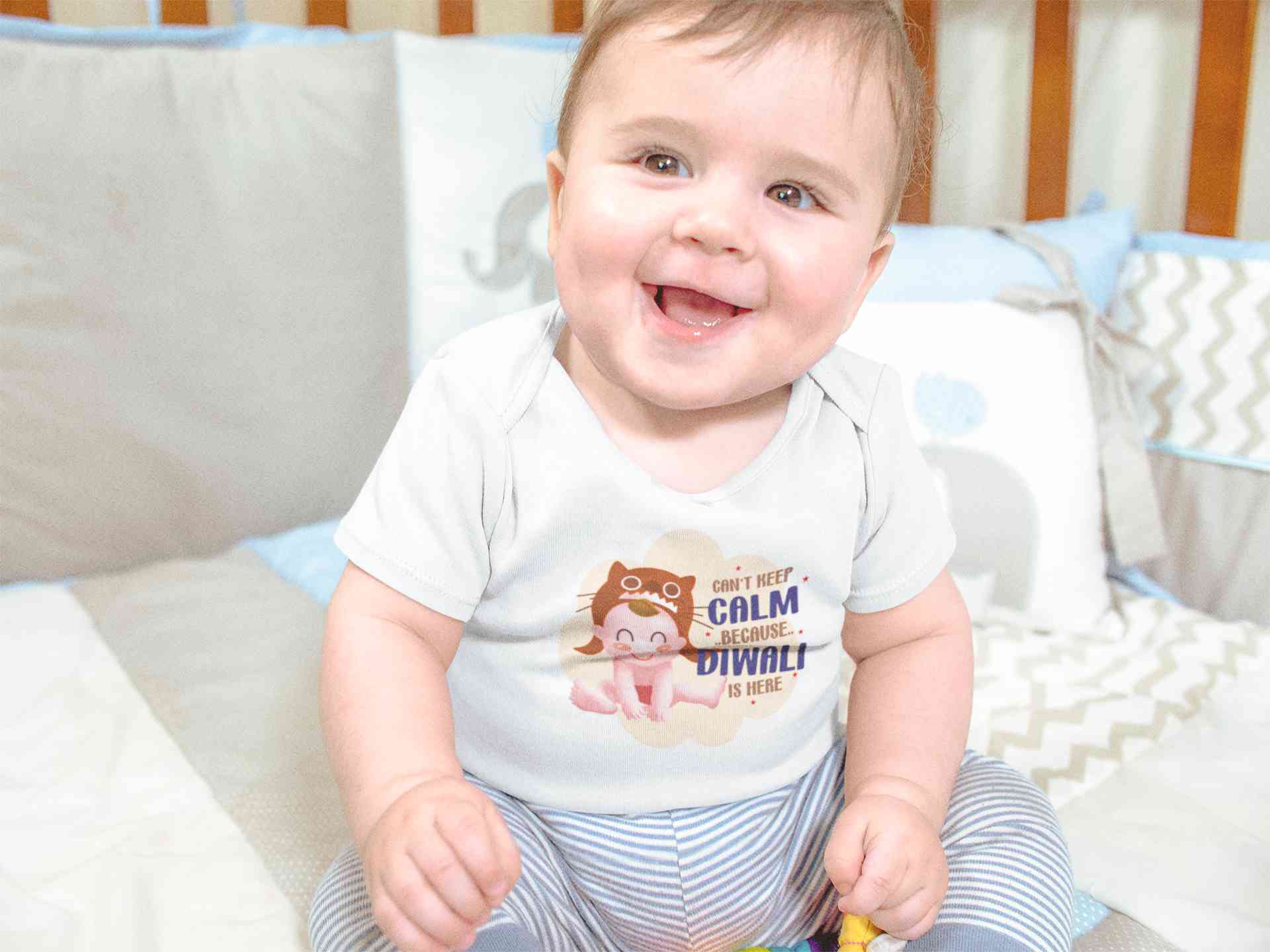 Can Not Keep Calm Because Diwali Is Here Rompers for Baby Boy- FunkyTeesClub