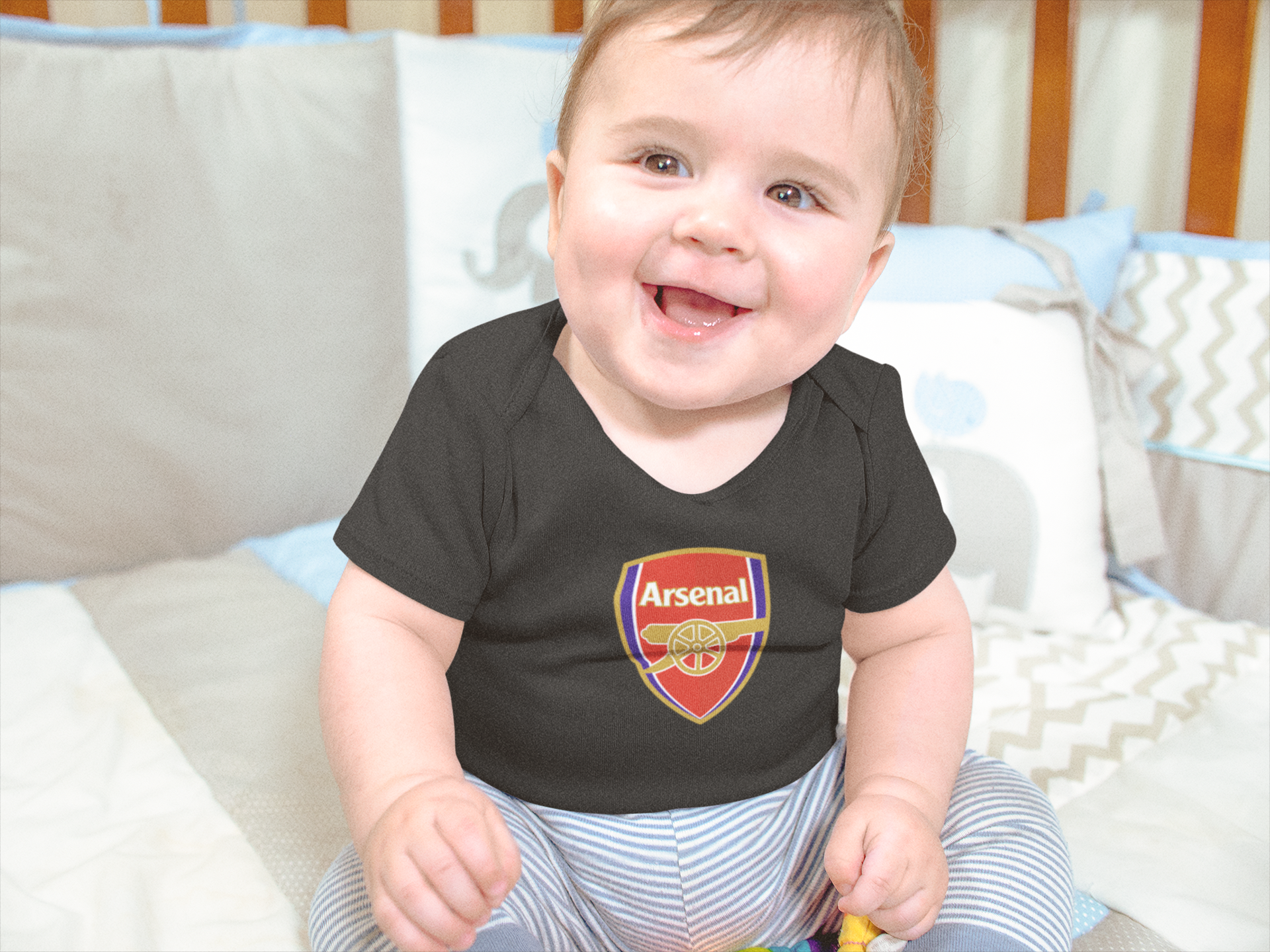 Arsenal Black Rompers for Baby Boy - FunkyTeesClub