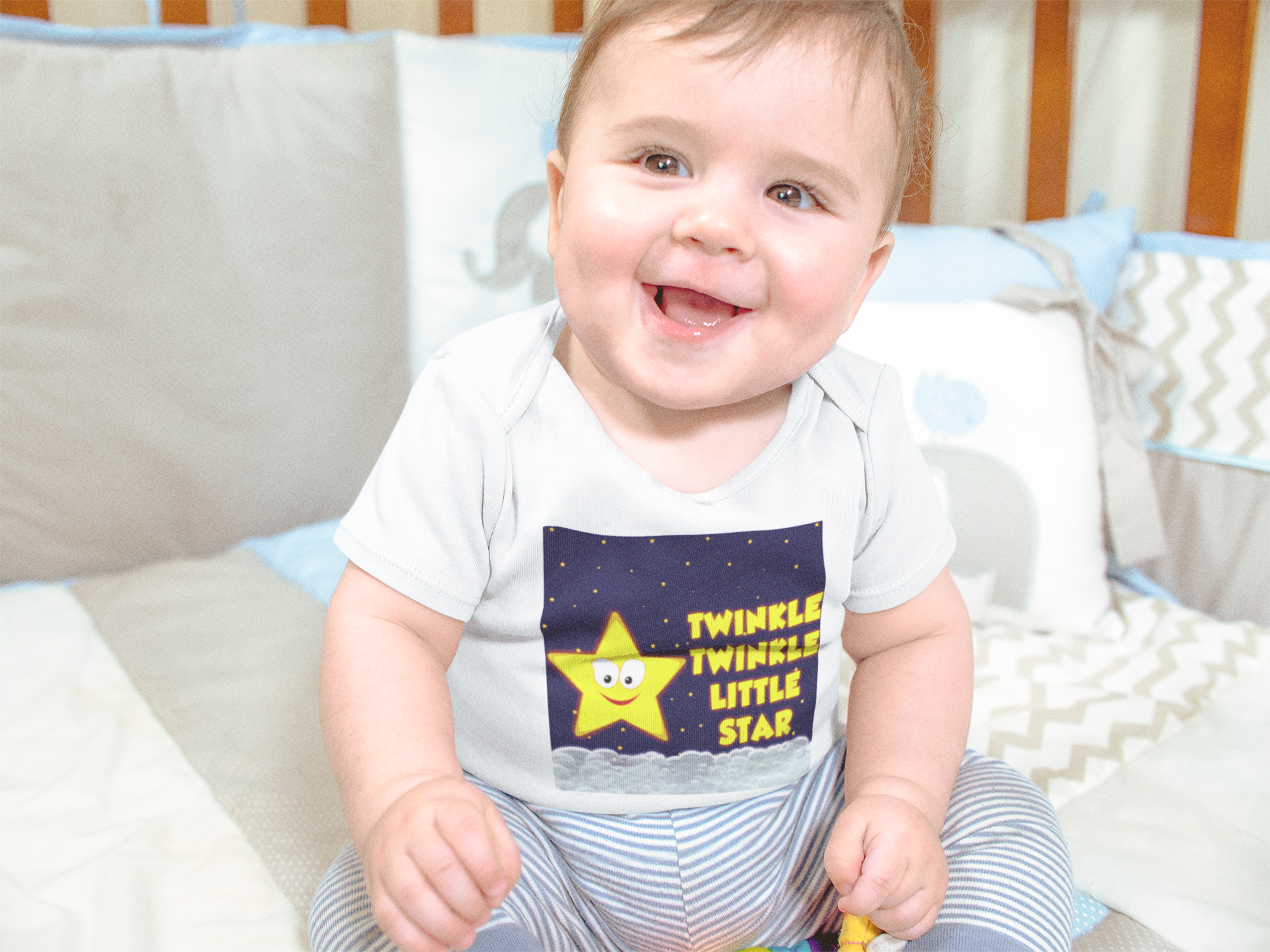 Twinkle Twinkle Little Star Poem Rompers for Baby Boy- FunkyTeesClub