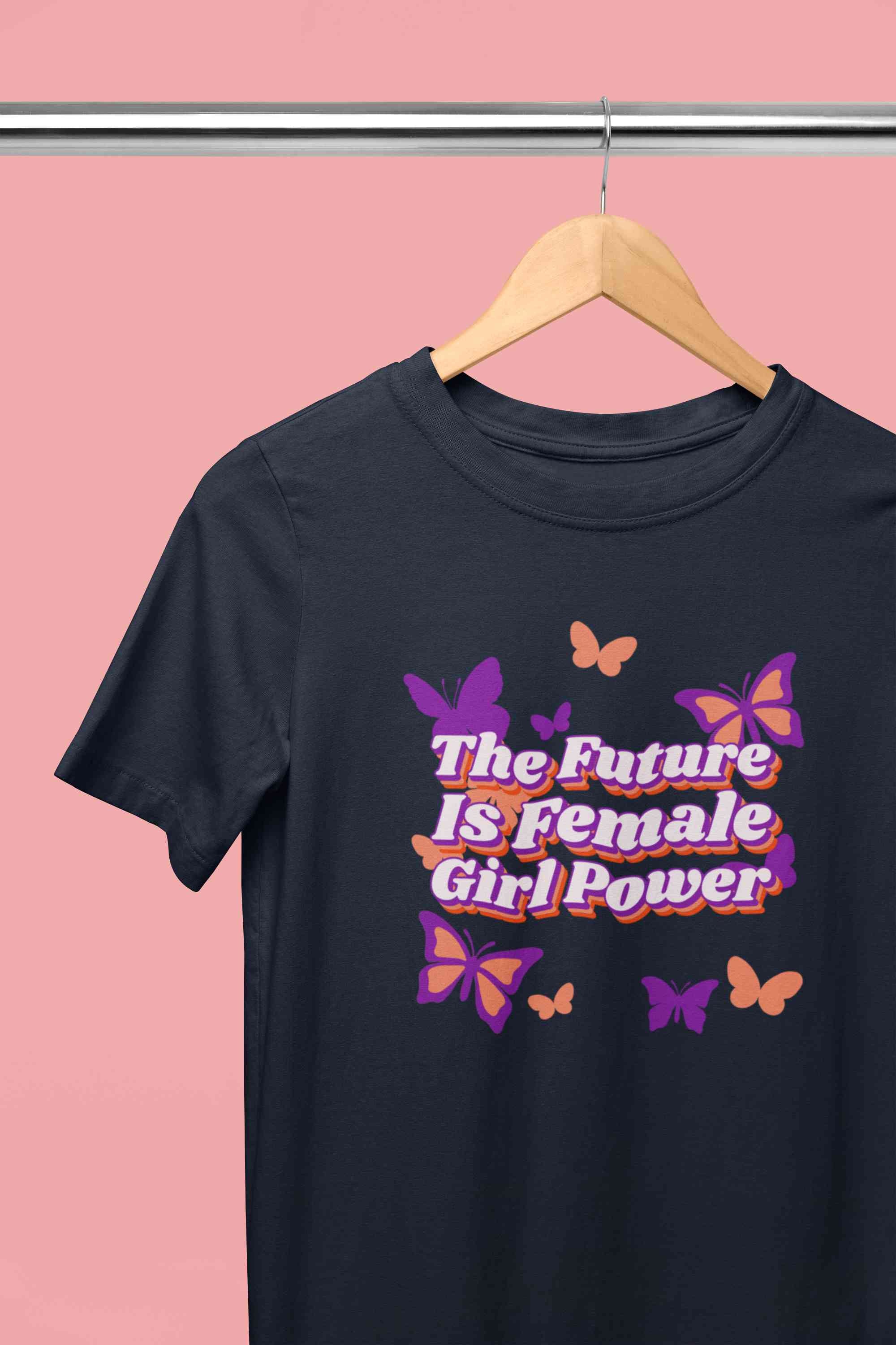 Feminist Quote With Butterfly Graphics Women Half Sleeves T-shirt- FunkyTeesClub