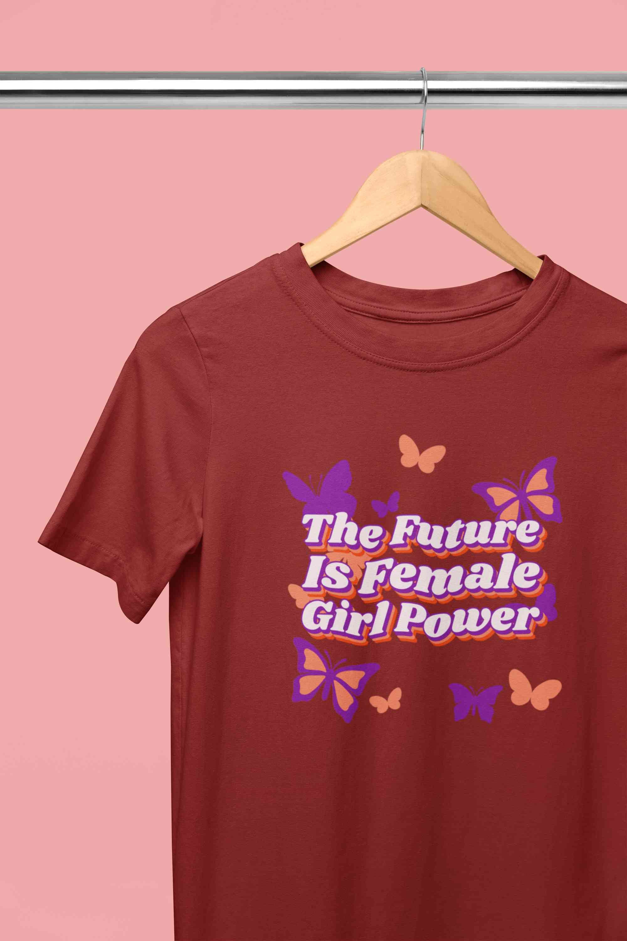 Feminist Quote With Butterfly Graphics Women Half Sleeves T-shirt- FunkyTeesClub