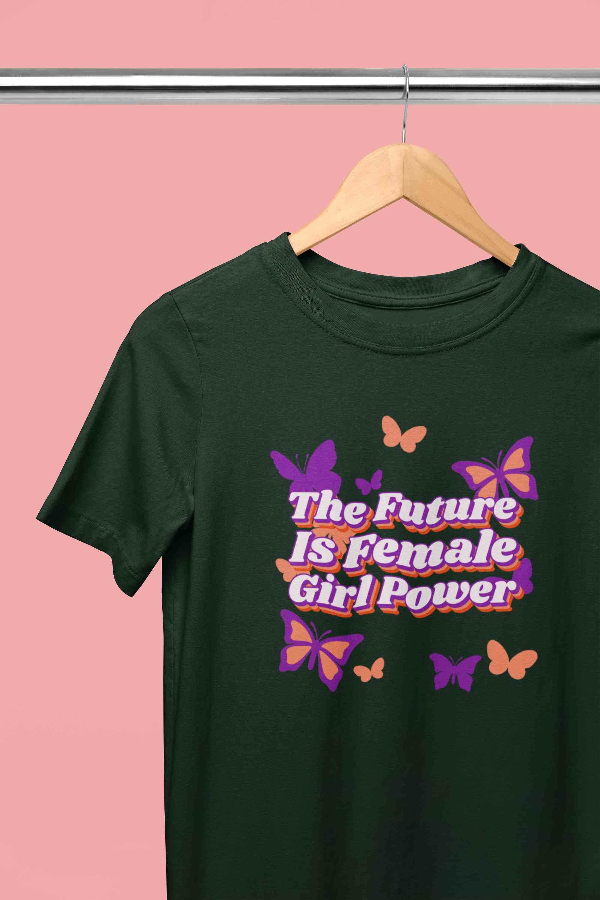 Feminist Quote With Butterfly Graphics Women Half Sleeves T-shirt- FunkyTeesClub