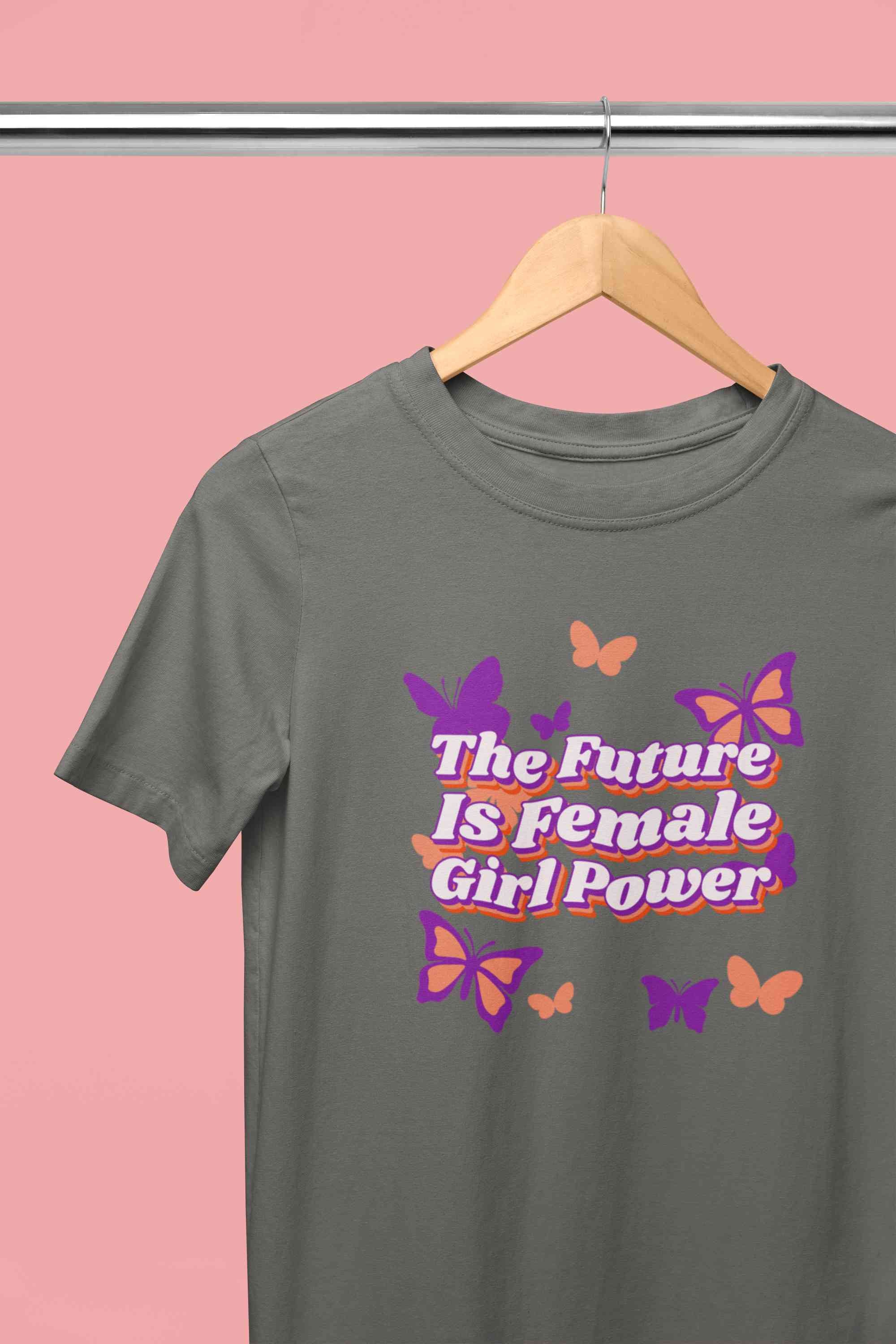 Feminist Quote With Butterfly Graphics Women Half Sleeves T-shirt- FunkyTeesClub