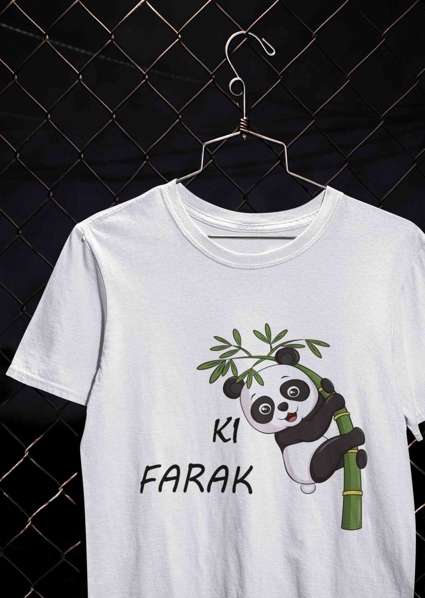 Ki Farak Panda Graphic Funny Women Half Sleeves T-shirt- FunkyTeesClub