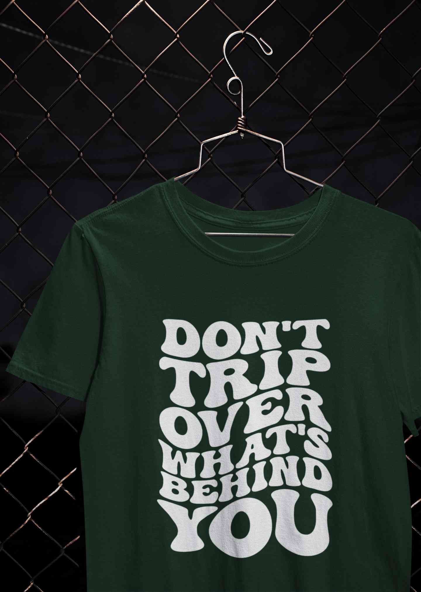 Dont Trip Over Whats Behind You Typography Women Half Sleeves T-shirt- FunkyTeesClub