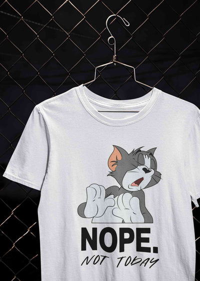 Cute Cartoon Not Today Mens Half Sleeves T-shirt- FunkyTeesClub