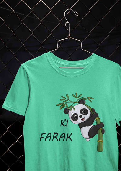 Ki Farak Panda Graphic Funny Mens Half Sleeves T-shirt- FunkyTeesClub