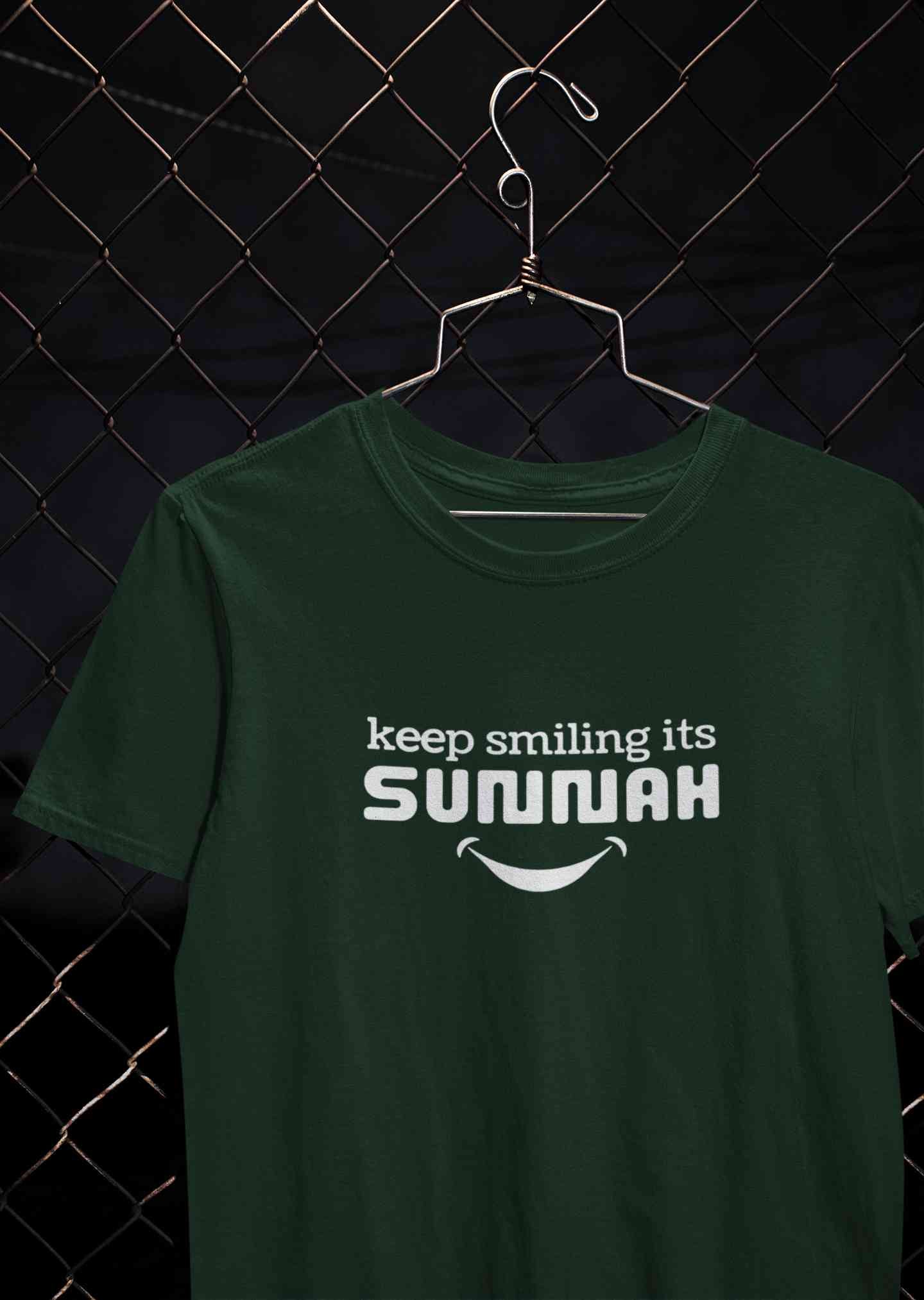 Keep Smiling Its Sunnah Mens Half Sleeves T-shirt- FunkyTeesClub