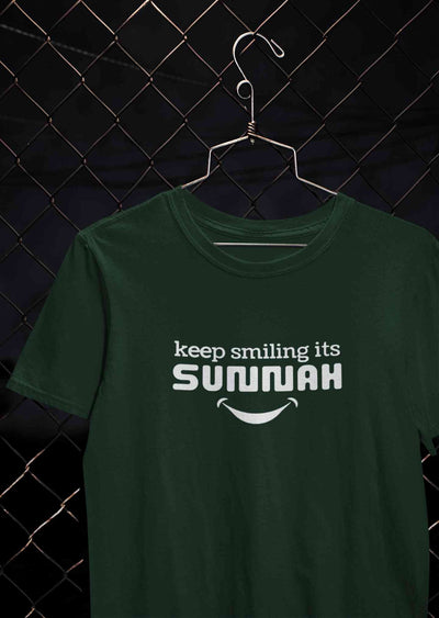 Keep Smiling Its Sunnah Mens Half Sleeves T-shirt- FunkyTeesClub