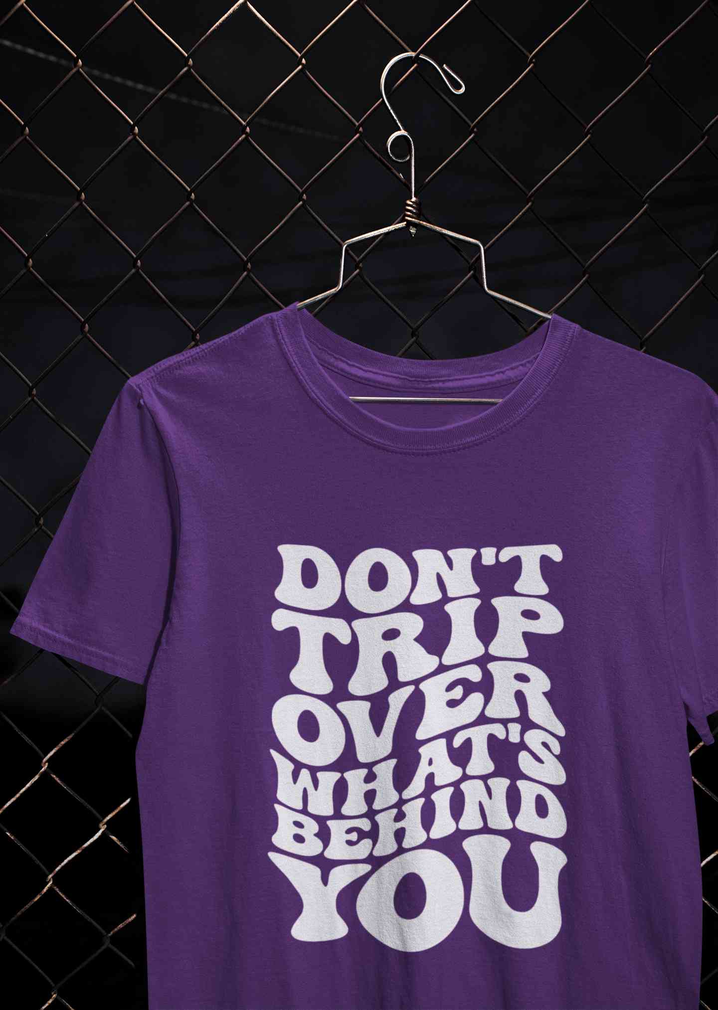 Dont Trip Over Whats Behind You Typography Women Half Sleeves T-shirt- FunkyTeesClub