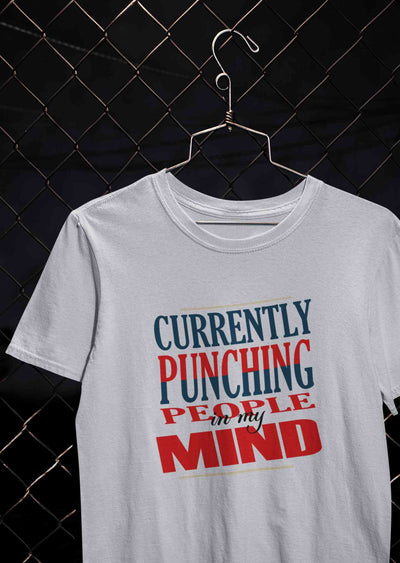 Punching People Mens Half Sleeves T-shirt- FunkyTeesClub