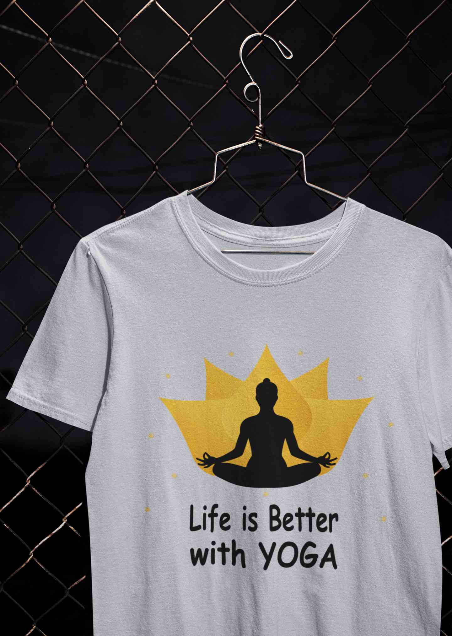 Life Is Better With Yoga Mens Half Sleeves T-shirt- FunkyTeesClub