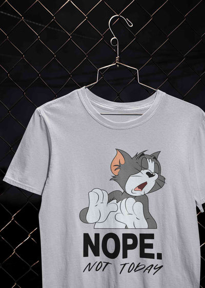 Cute Cartoon Not Today Mens Half Sleeves T-shirt- FunkyTeesClub