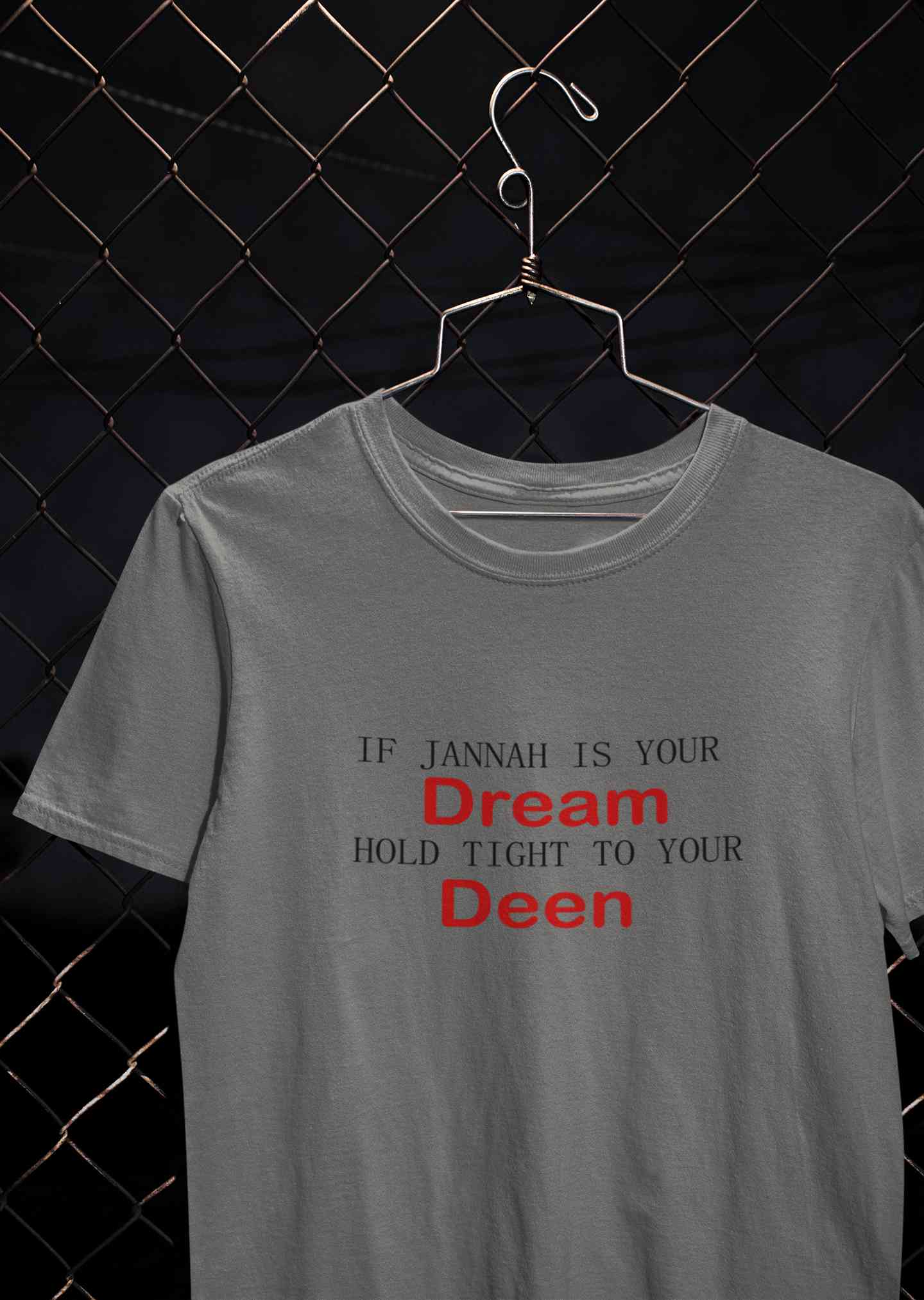 Islam Is My Deen Jannah Is My Dream Mens Half Sleeves T-shirt- FunkyTeesClub