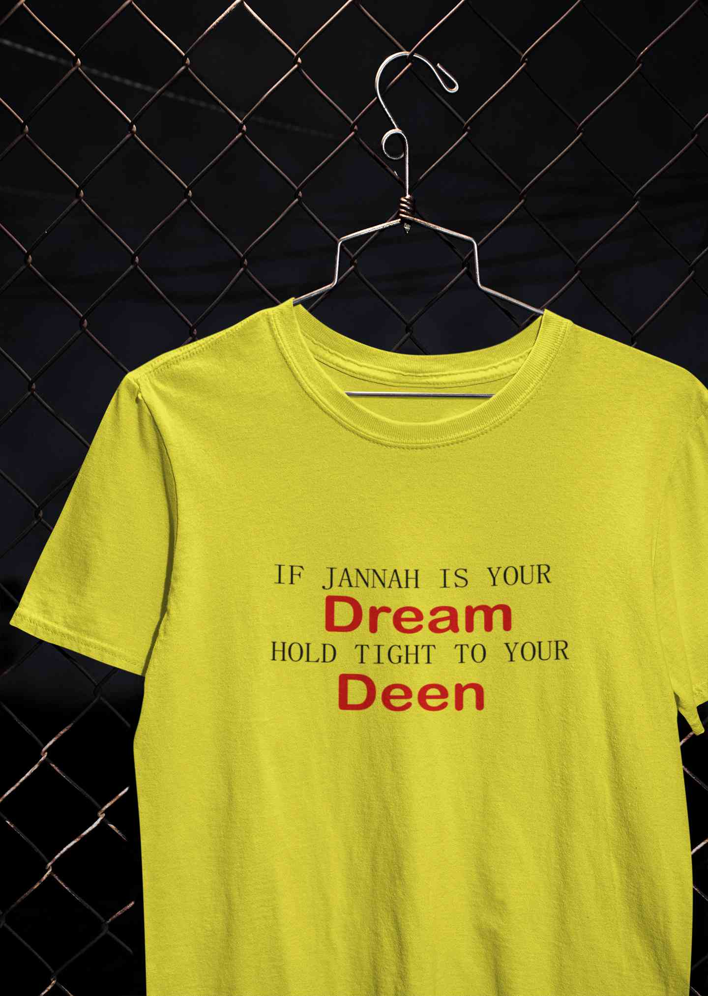 Islam Is My Deen Jannah Is My Dream Mens Half Sleeves T-shirt- FunkyTeesClub