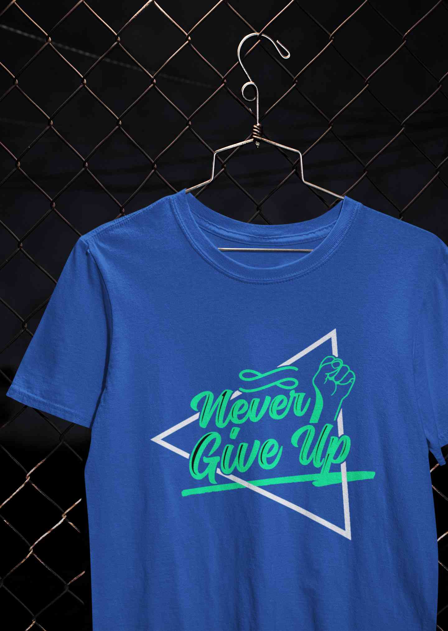 Never Give Up Mens Half Sleeves T-shirt- FunkyTeesClub
