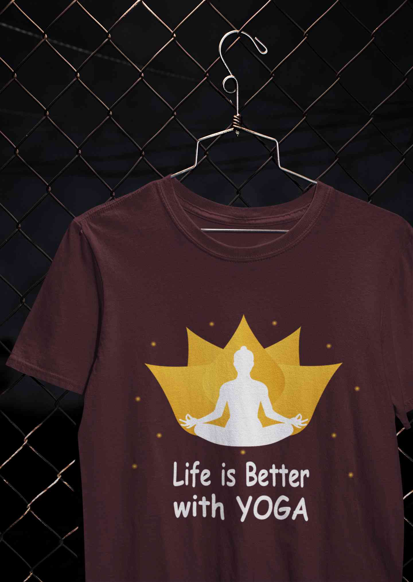 Life Is Better With Yoga Mens Half Sleeves T-shirt- FunkyTeesClub