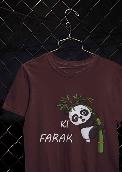 Ki Farak Panda Graphic Funny Mens Half Sleeves T-shirt- FunkyTeesClub