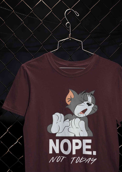Cute Cartoon Not Today Mens Half Sleeves T-shirt- FunkyTeesClub