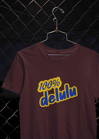 100% Delulu Mens Half Sleeves T-shirt- FunkyTeesClub