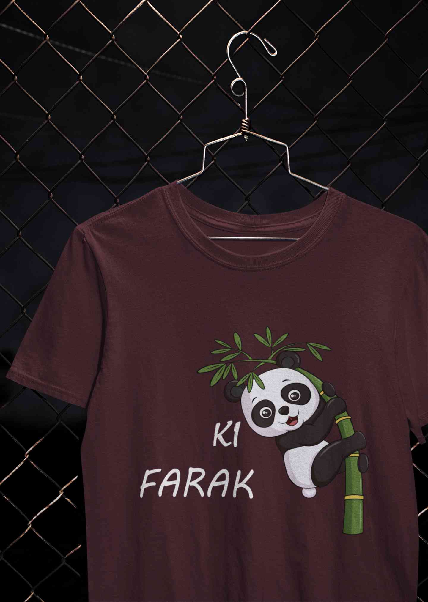 Ki Farak Panda Graphic Funny Women Half Sleeves T-shirt- FunkyTeesClub