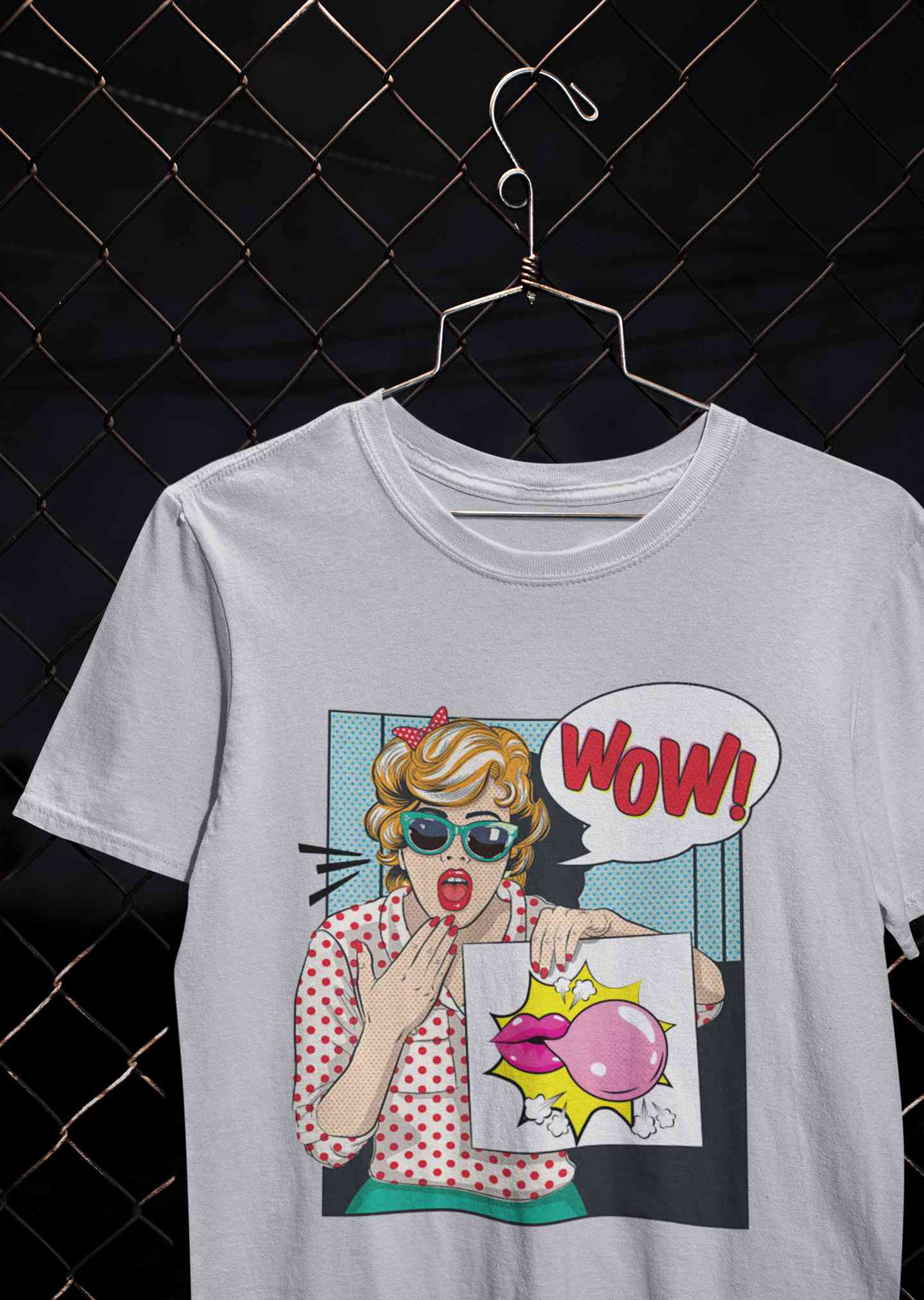 Suprised Pop Art  Cartoon Women Half Sleeves T-shirt- FunkyTeesClub