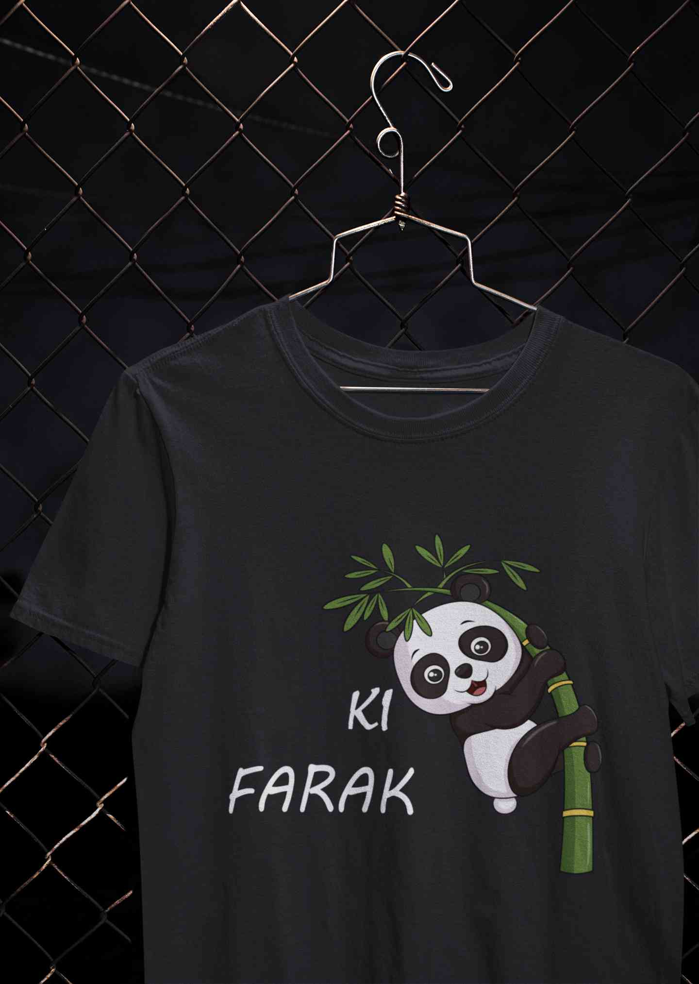Ki Farak Panda Graphic Funny Mens Half Sleeves T-shirt- FunkyTeesClub
