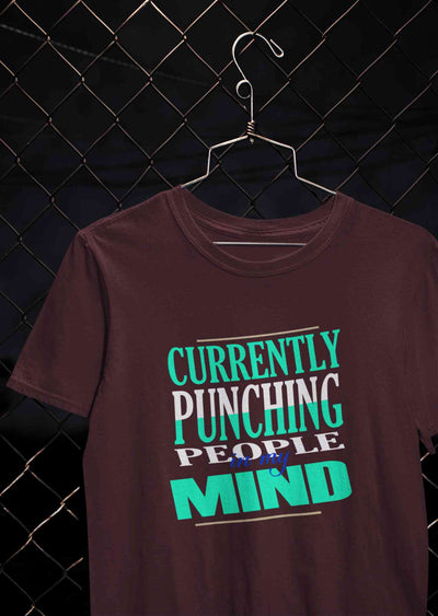 Punching People Mens Half Sleeves T-shirt- FunkyTeesClub