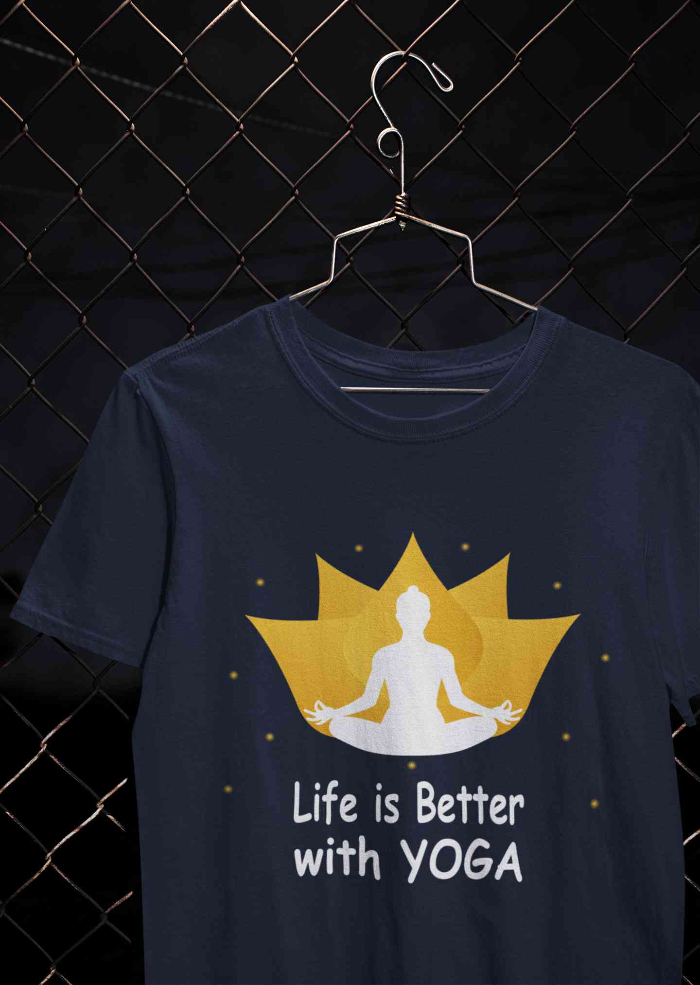 Life Is Better With Yoga Mens Half Sleeves T-shirt- FunkyTeesClub