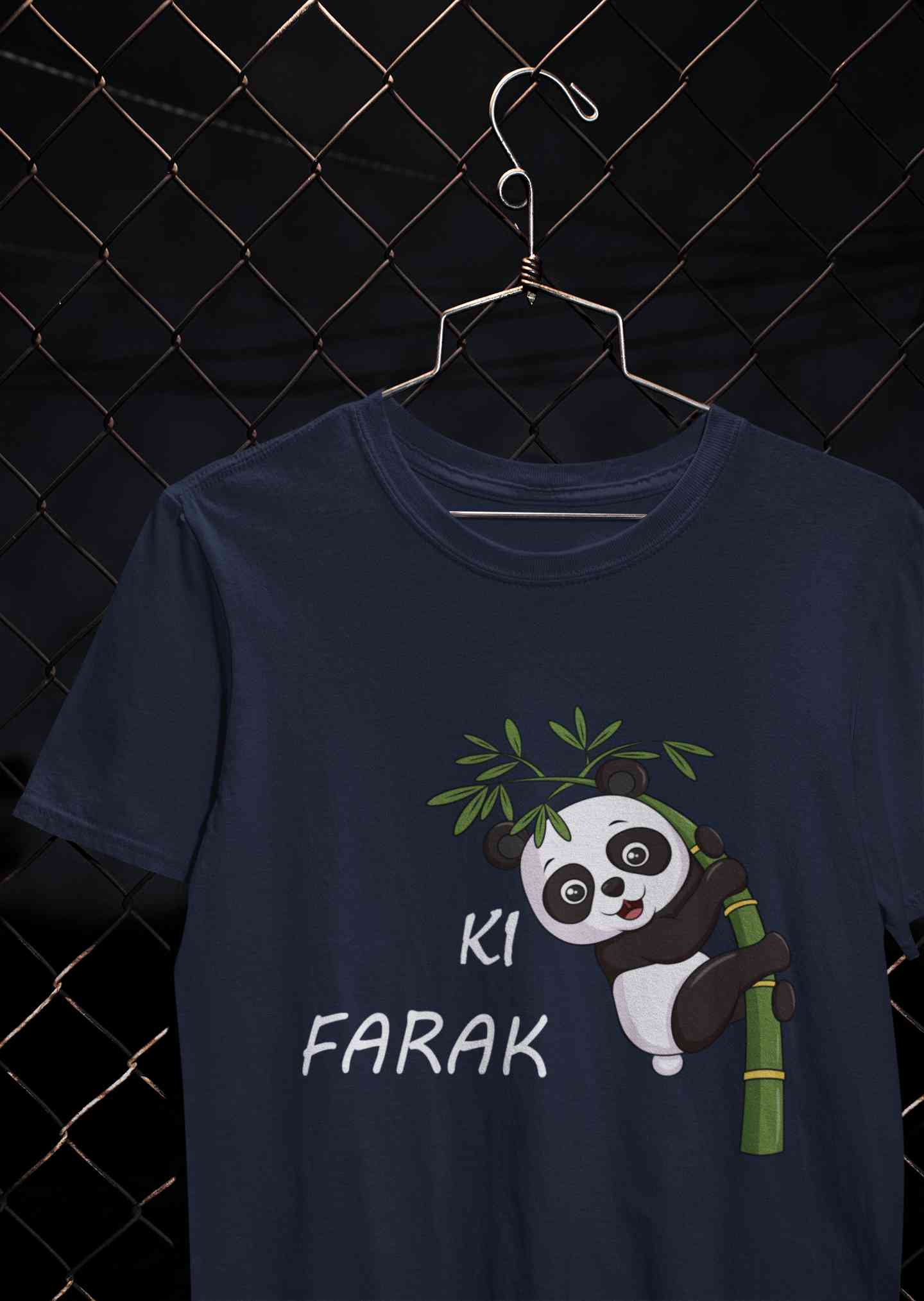 Ki Farak Panda Graphic Funny Mens Half Sleeves T-shirt- FunkyTeesClub