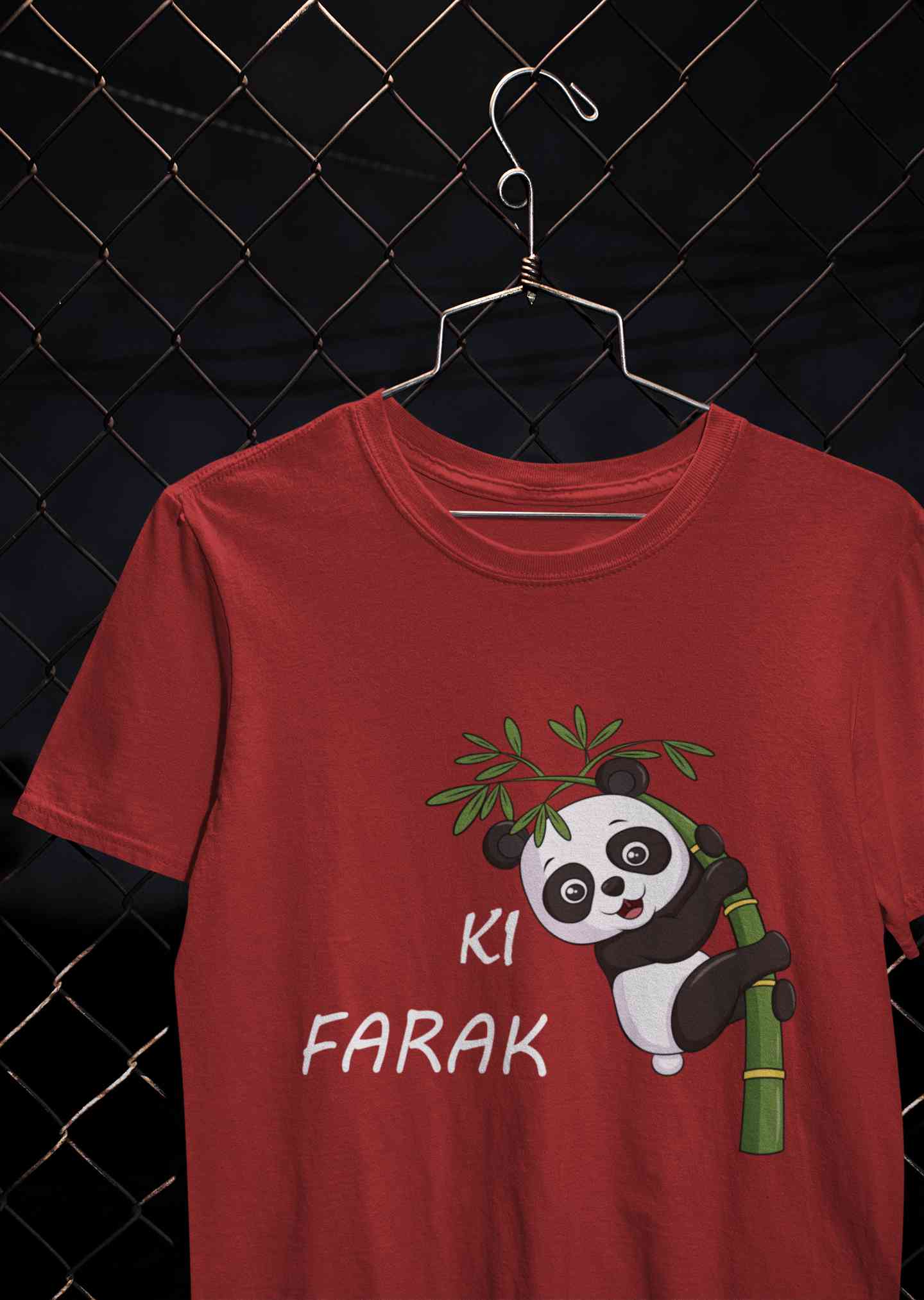 Ki Farak Panda Graphic Funny Women Half Sleeves T-shirt- FunkyTeesClub