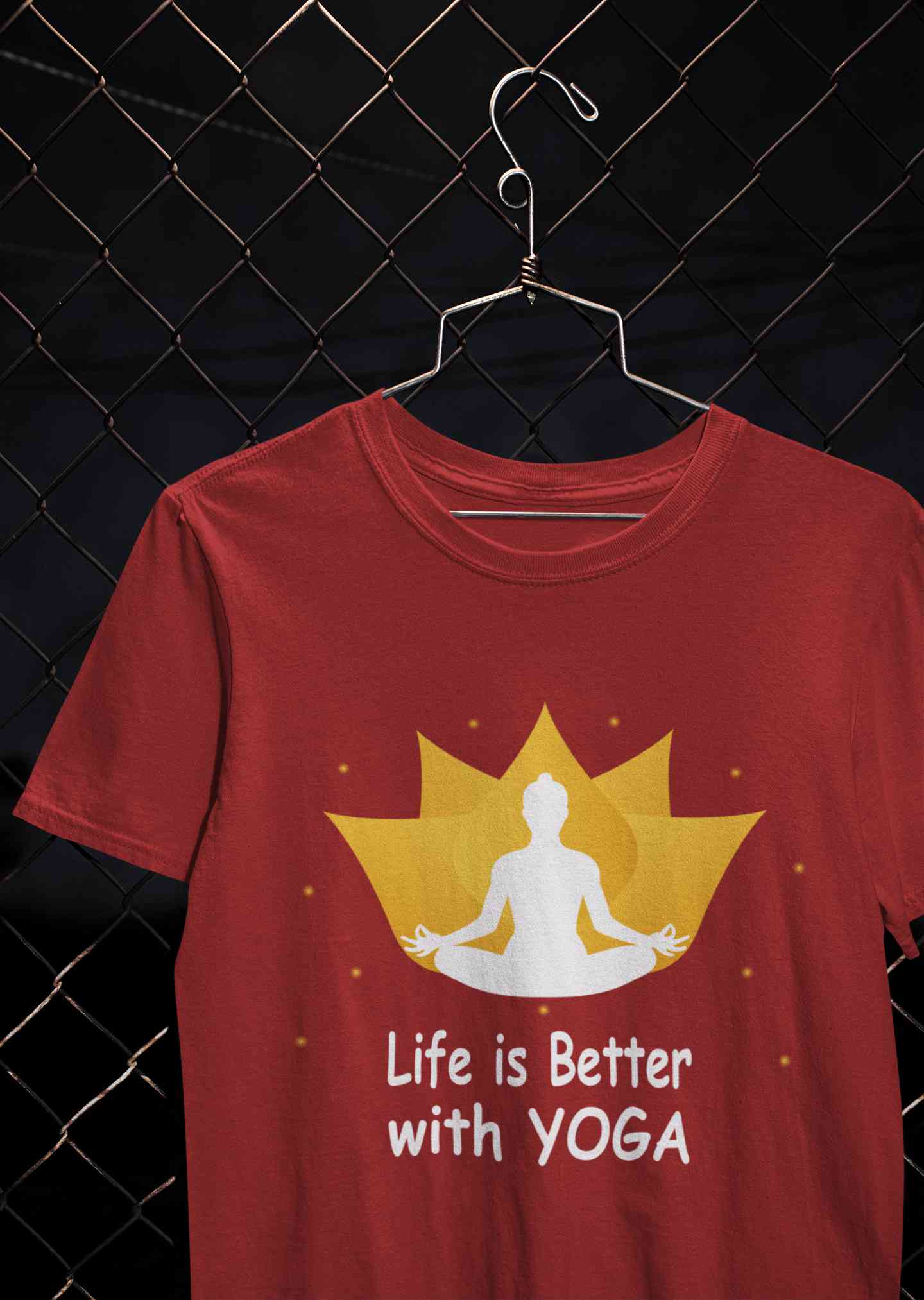 Life Is Better With Yoga Mens Half Sleeves T-shirt- FunkyTeesClub