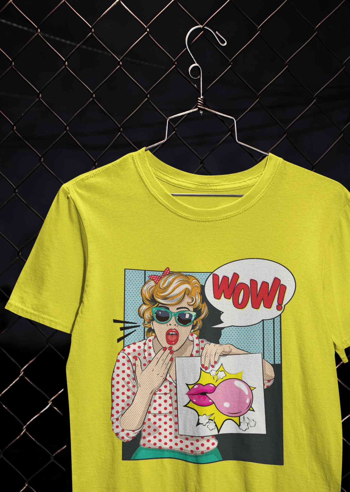 Suprised Pop Art  Cartoon Women Half Sleeves T-shirt- FunkyTeesClub