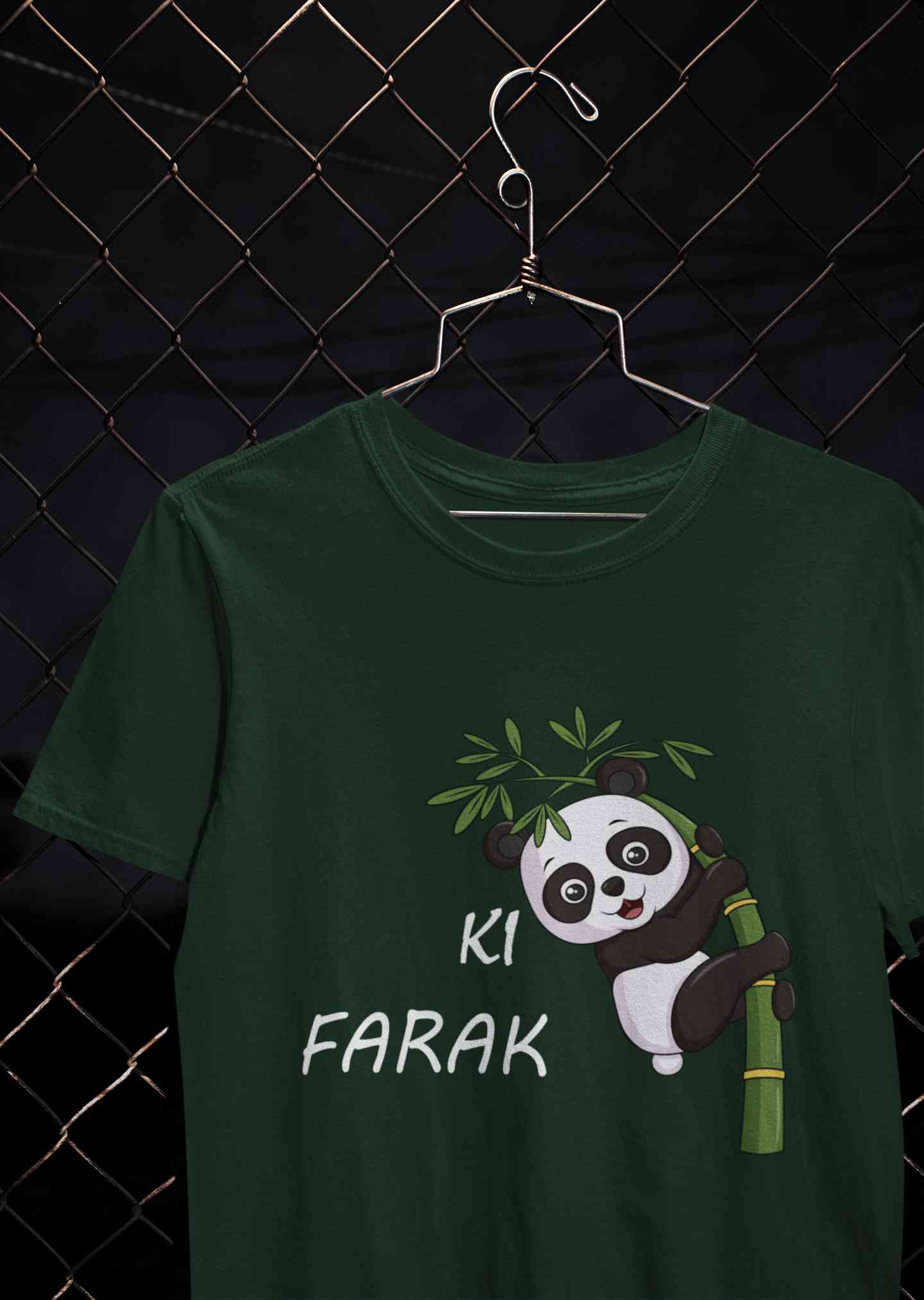 Ki Farak Panda Graphic Funny Women Half Sleeves T-shirt- FunkyTeesClub
