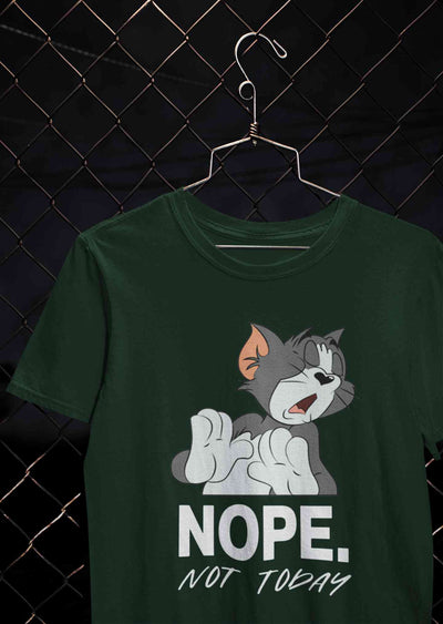 Cute Cartoon Not Today Mens Half Sleeves T-shirt- FunkyTeesClub