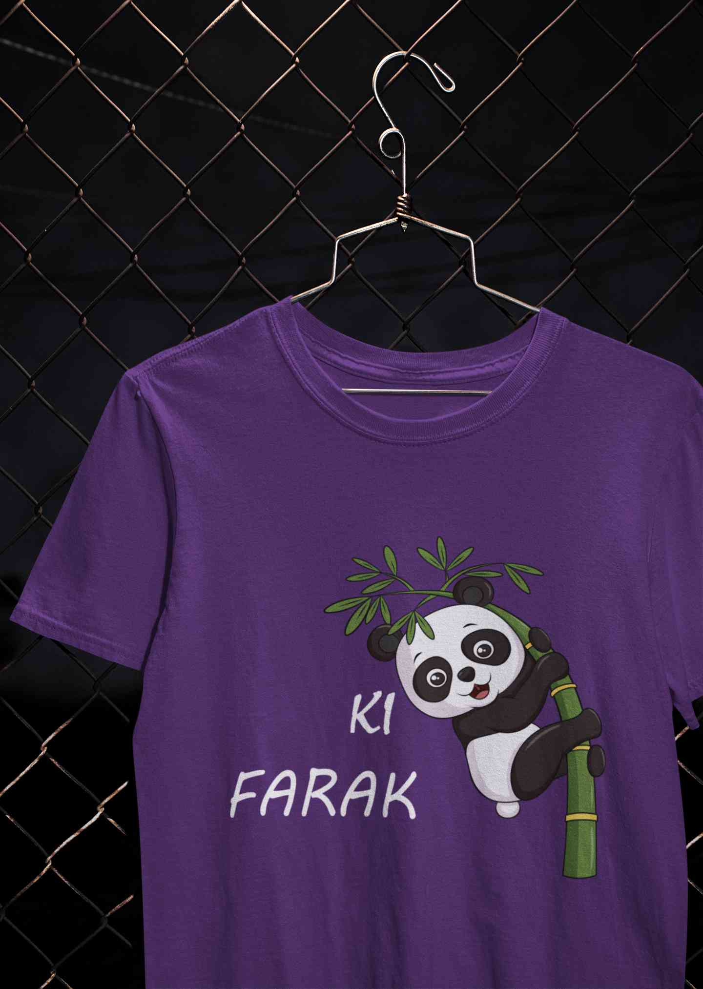 Ki Farak Panda Graphic Funny Women Half Sleeves T-shirt- FunkyTeesClub