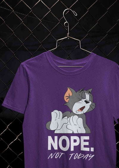 Cute Cartoon Not Today Women Half Sleeves T-shirt- FunkyTeesClub