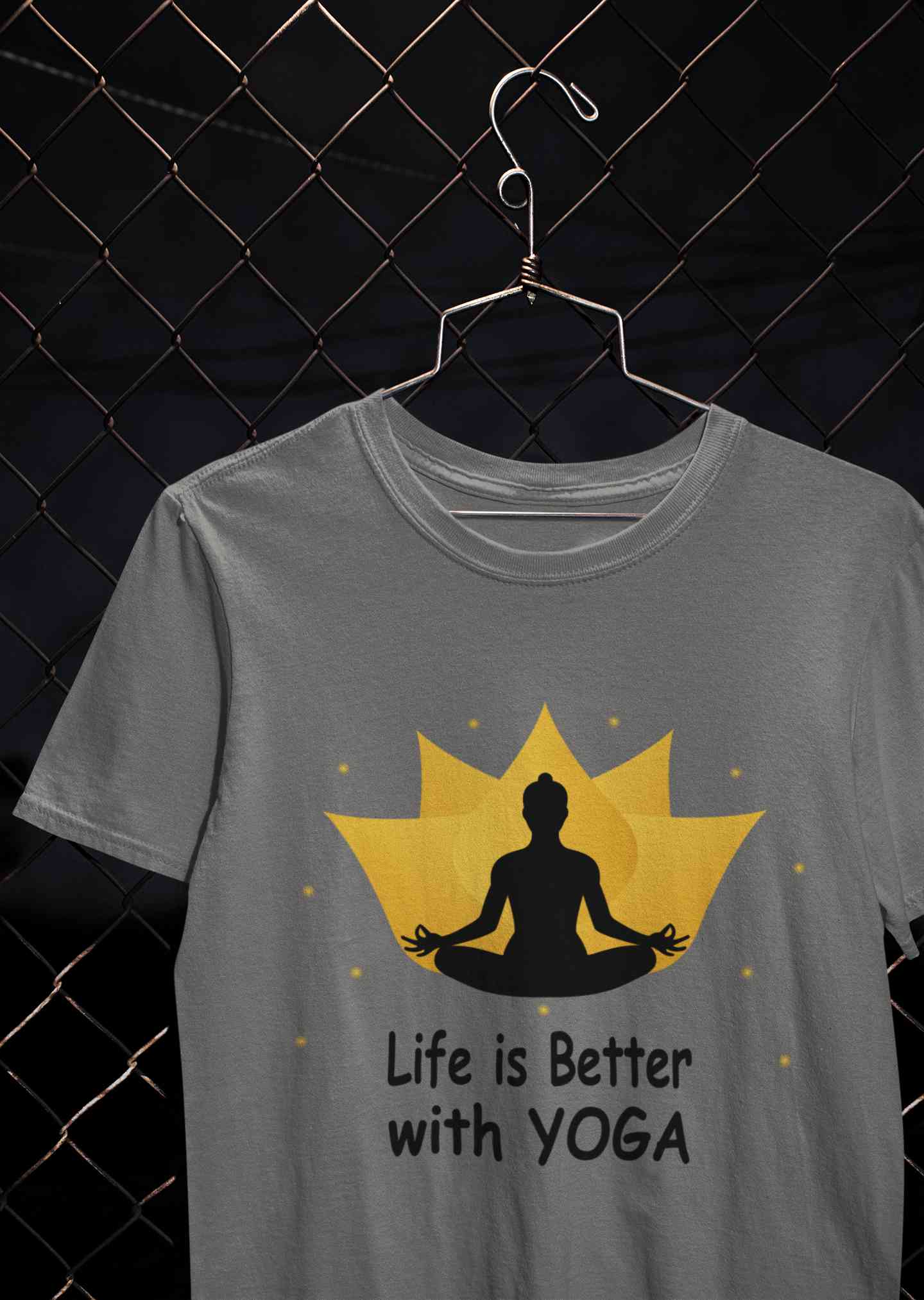 Life Is Better With Yoga Mens Half Sleeves T-shirt- FunkyTeesClub