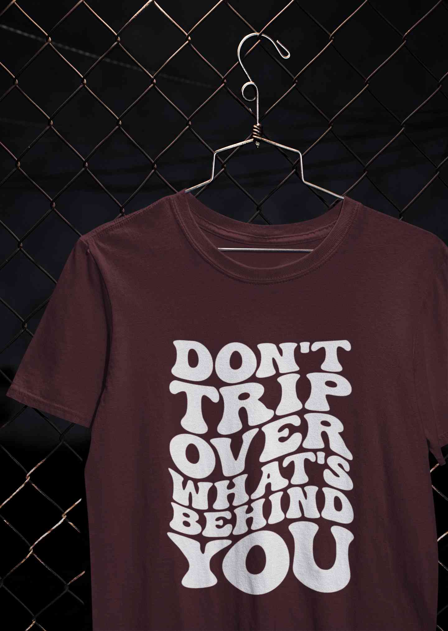 Dont Trip Over Whats Behind You Typography Women Half Sleeves T-shirt- FunkyTeesClub
