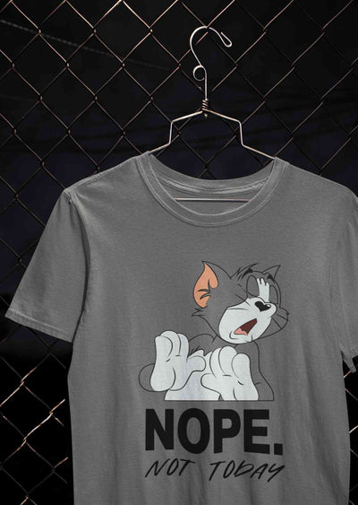 Cute Cartoon Not Today Women Half Sleeves T-shirt- FunkyTeesClub