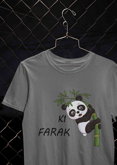 Ki Farak Panda Graphic Funny Mens Half Sleeves T-shirt- FunkyTeesClub