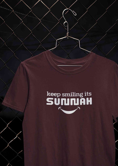 Keep Smiling Its Sunnah Mens Half Sleeves T-shirt- FunkyTeesClub