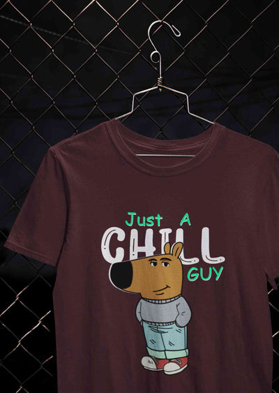 Just A Chill Guy Mens Half Sleeves T-shirt- FunkyTeesClub